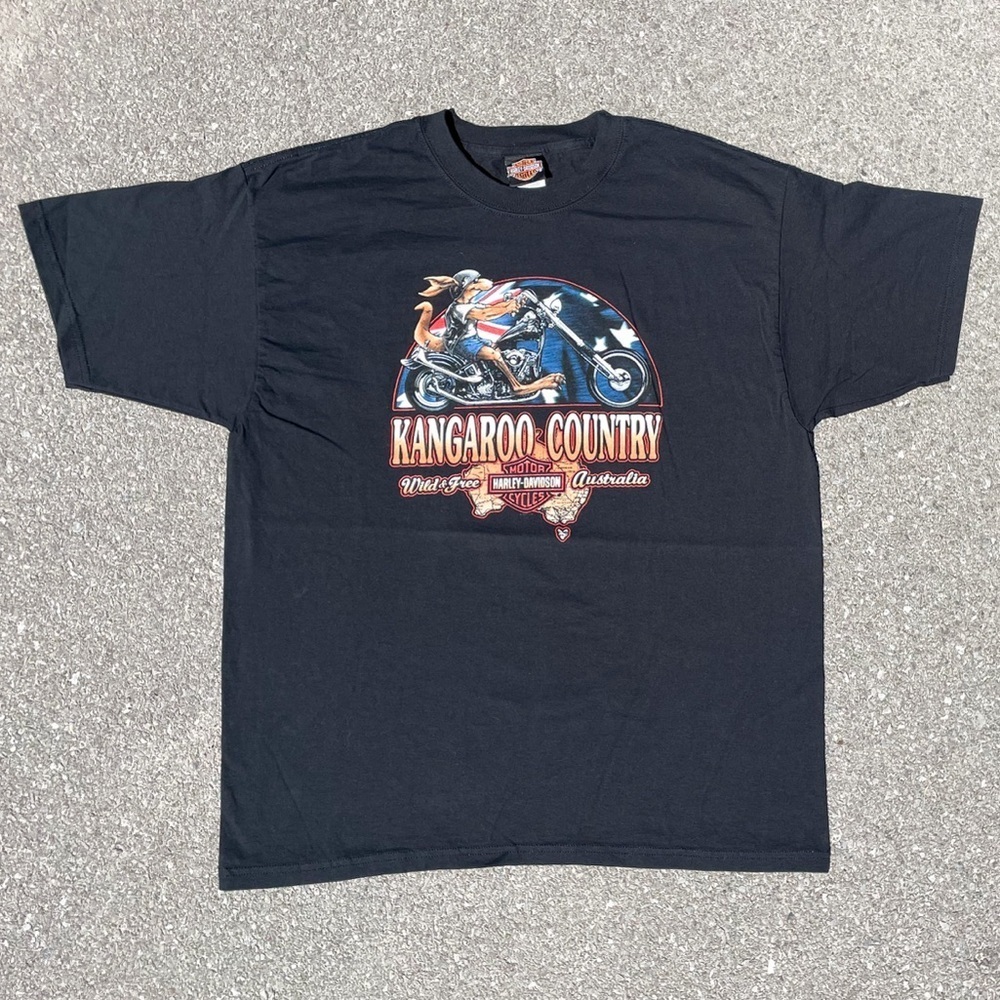 Vtg Harley Davidson Kangaroo Country Shirt XL 23.5x29.5 Biker
